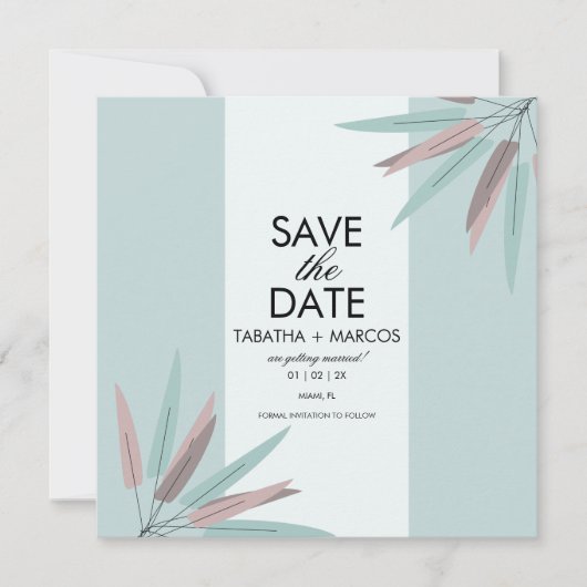 BOHEMISCHER Leaf-Stamm SAVE THE DATE (Vorderseite)