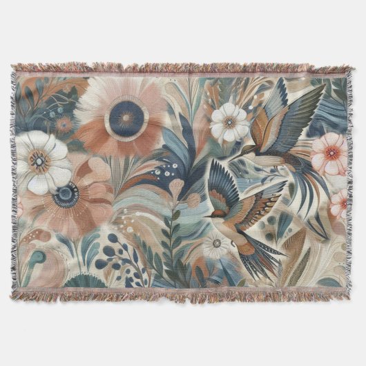 Bohemischer Mix aus aquamarinem Magenta, lila auf Decke (Vorderseite)