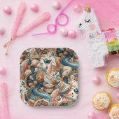 Bohemischer Mix aus aquamarinem Magenta, lila auf Pappteller (Party)