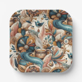 Bohemischer Mix aus aquamarinem Magenta, lila auf Pappteller (Vorderseite)