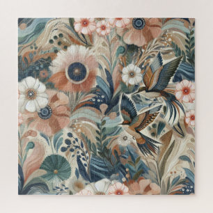 Bohemischer Mix aus aquamarinem Magenta, lila auf  Puzzle