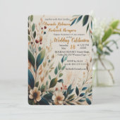 Bohemischer Mix aus aquamarinen, magentafarbenen,  Einladung (Stehend Vorderseite)