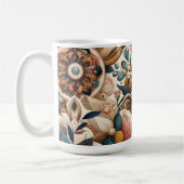 Bohemischer Mix aus aquamarinen, magentafarbenen,  Kaffeetasse (Links)