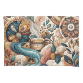 Bohemischer Mix aus aquamarinen, magentafarbenen, Kissenbezug (Vorderseite)