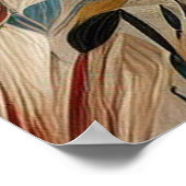 Bohemischer Mix aus aquamarinen, magentafarbenen, Poster (Ecke)