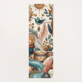 Bohemischer Mix aus aquamarinen, magentafarbenen, Yogamatte (Rückseite)