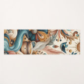 Bohemischer Mix aus aquamarinen, magentafarbenen, Yogamatte (Vorderseite (Horizontal))