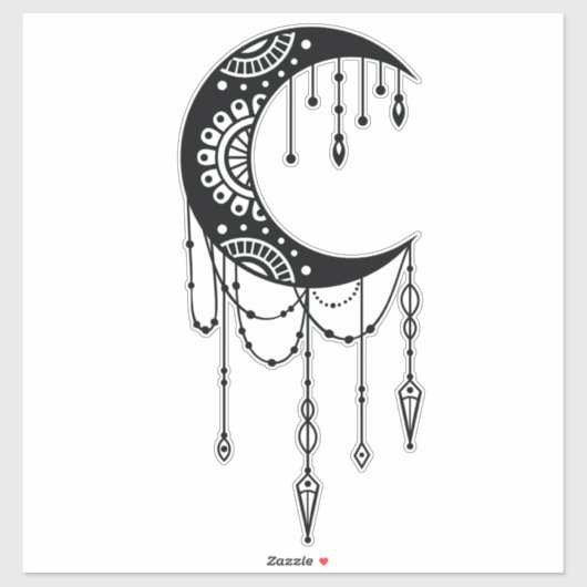 Bohemischer Mond Aufkleber (Blatt)