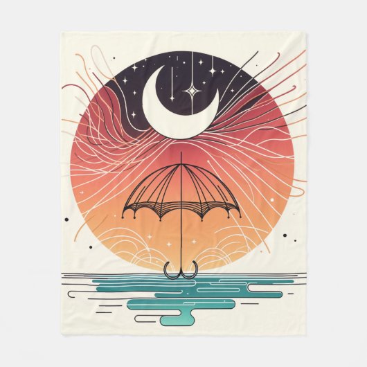 Bohemischer Mond und magischer Regen Fleecedecke (Vorderseite)