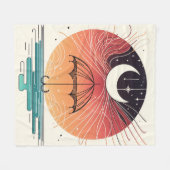 Bohemischer Mond und magischer Regen Fleecedecke (Vorderseite (Horizontal))