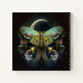 Bohemischer Moth Moon und Blume Notebook Notizblock (Rückseite)
