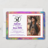 Bohemischer Nebel Art 50 und fabelhafter Geburtsta Einladung (Vorderseite)