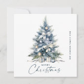 Bohemischer neutraler Blauer Weihnachtsbaum Feiertagskarte (Vorderseite)