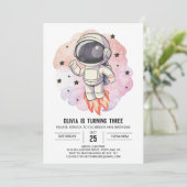 Bohemischer Odyssey-Astronaut Geburtstag Einladung (Stehend Vorderseite)