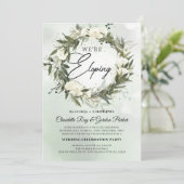 Bohemischer Olive-Kranz-Rosen Einladung (Stehend Vorderseite)
