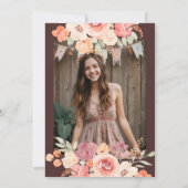 Bohemischer orangefarbener Fall Sweet 16 Einladung (Rückseite)