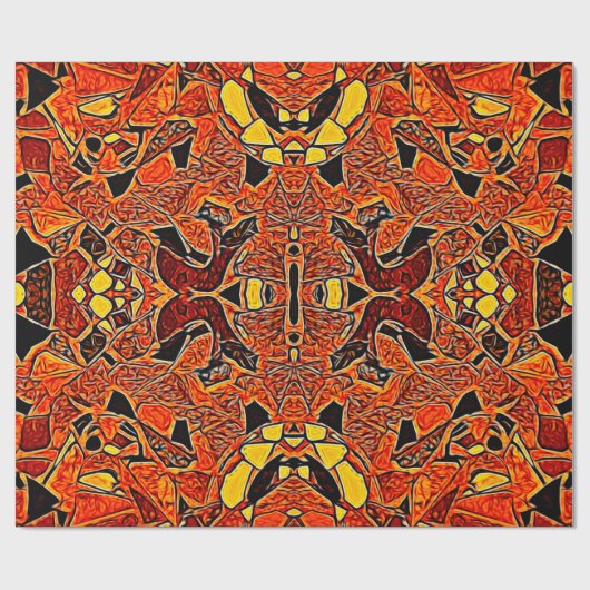 Bohemischer orangefarbener Western Geschenkpapier (Flach)