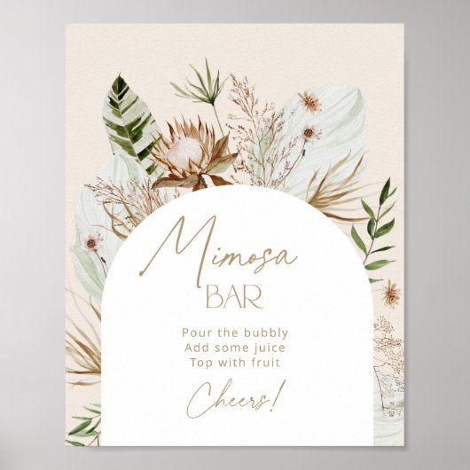 Bohemischer Pampelgras mimosa Bar Poster (Vorne)