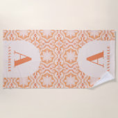 Bohemischer Pastellrosa Strandtuch (Vorderseite)