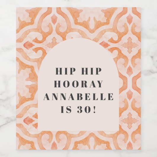 Bohemischer Pastor in Aquarellfarbe Weinetikett (Einzelnes Label)