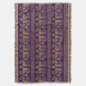 Bohemischer Pfau lila und goldgelb Decke (Vorderseite Vertikal)