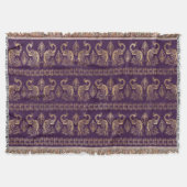 Bohemischer Pfau lila und goldgelb Decke (Vorderseite)