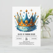 Bohemischer Printprinz Crown Geburtstag Einladung (Stehend Vorderseite)