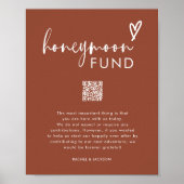 Bohemischer QR-Code für Hochzeitsflitterwochen Poster (Vorne)