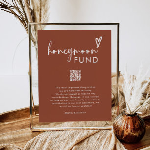 Bohemischer QR-Code für Hochzeitsflitterwochen Poster