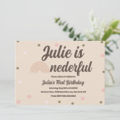 Bohemischer Regenbogen Erster Geburtstag Einziger Einladung (Stehend Vorderseite)