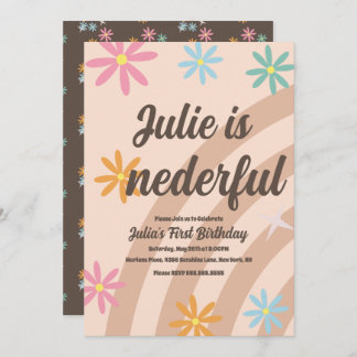 Bohemischer Regenbogen Erster Geburtstag Onederful Einladung