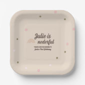 Bohemischer Regenbogen Erster Geburtstag Onederful Pappteller (Vorderseite)