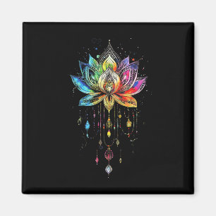 Bohemischer Regenbogen-Lotusblumen-Yoga-Lotusblume Magnet