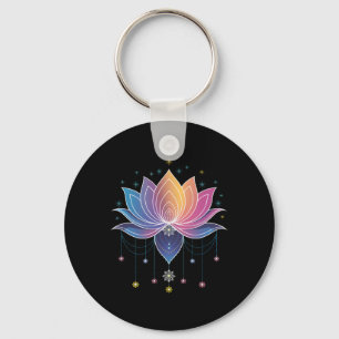 Bohemischer Regenbogen-Lotusblumen-Yoga-Lotusblume Schlüsselanhänger