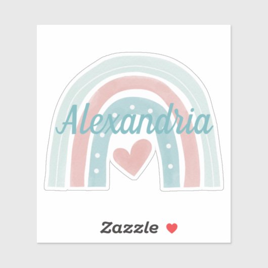 Bohemischer Regenbogen über Monogramm Aufkleber (Blatt)