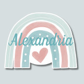 Bohemischer Regenbogen wasserdicht über Monogramm Aufkleber