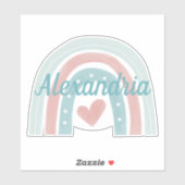 Bohemischer Regenbogen wasserdicht über Monogramm Aufkleber (Blatt)