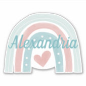 Bohemischer Regenbogen wasserdicht über Monogramm Aufkleber (Vorderseite)