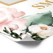 Bohemischer Rosa Blütengold Hochzeitsfeier Foto Re Poster (Ecke)