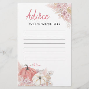 Bohemischer Rückgang der Liebe Pumpkin Advice Card