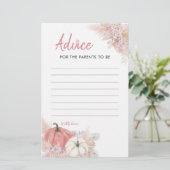 Bohemischer Rückgang der Liebe Pumpkin Advice Card (Stehend Vorderseite)