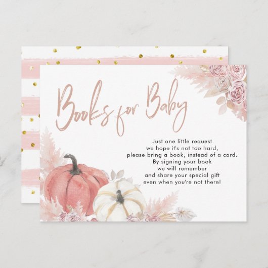 Bohemischer Rückgang der Liebe Pumpkin Books for B Einladungspostkarte (Vorne/Hinten)