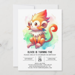 Bohemischer rustikaler Affe Geburtstag Einladung