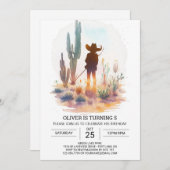 Bohemischer rustikaler Cowboy zum Geburtstag Einladung (Vorne/Hinten)