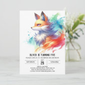 Bohemischer Rustikaler Fox Geburtstag Einladung (Stehend Vorderseite)