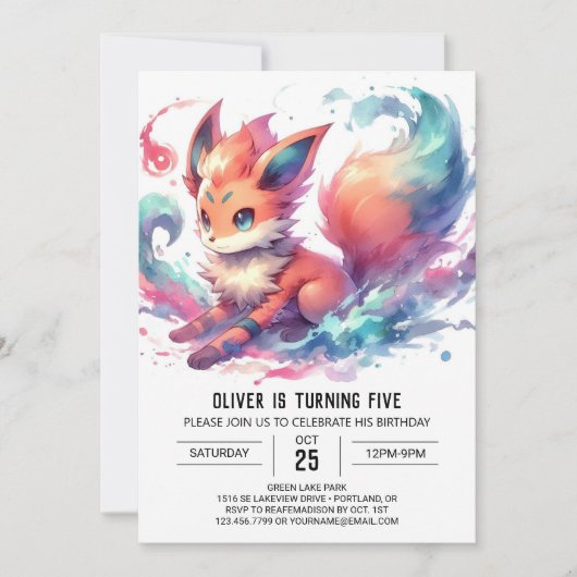 Bohemischer Rustikaler Fox Geburtstag Einladung (Vorderseite)