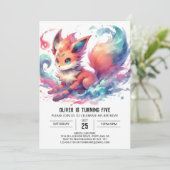 Bohemischer Rustikaler Fox Geburtstag Einladung (Stehend Vorderseite)
