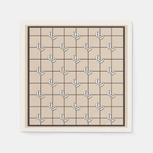 Bohemischer rustikaler Winterkaffee Bräune Kariert Serviette