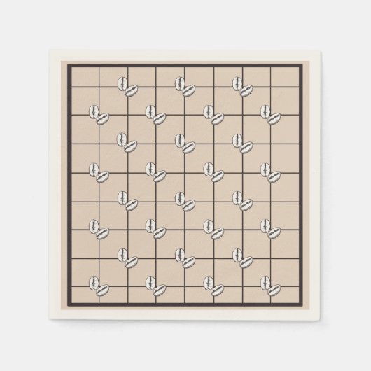 Bohemischer rustikaler Winterkaffee Bräune Kariert Serviette (Vorderseite)