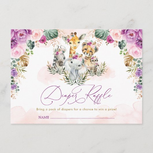 Bohemischer Safari Jungle Baby Duschdusche Windelw Begleitkarte (Vorderseite)